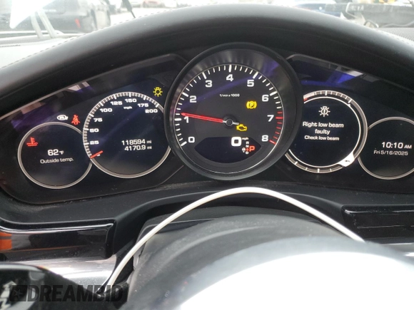 2018 Porsche Panamera с VIN WP0CB2A76JL190224, выставлен на аукционе Copart как лот 57529795 с пробегом 118 594 миль миль и Списание • Salvage title. История ставок и продаж доступна на DreamBid. Изображение 9.