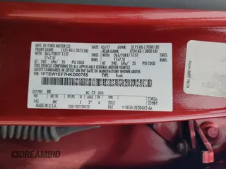 2017 Ford F-150 XL с VIN 1FTEW1EF7HKD00755, выставлен на аукционе Copart как лот 59780015 с пробегом 106 441 миль миль и Списание • Salvage title. История ставок и продаж доступна на DreamBid. Изображение 12.