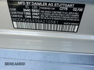 2008 Mercedes-Benz S 550 z VIN WDDNG86X98A210581, wystawiony jako Copart lot #56899455 z przebiegiem 65 763 mil mil oraz Szkoda całkowita • Salvage title. Historia ofert i sprzedaży dostępna na DreamBid. Obrazek 12.