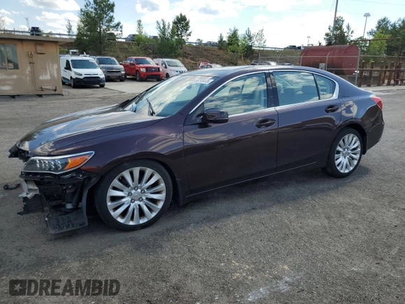 2014 Acura RLX Technology with VIN JH4KC1F59EC000494, listed as a Copart auction lot 55293475 with 100,857 mi miles and Salvage title. Bid and sale history available at DreamBid. Image 1.