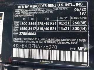 2022 Mercedes-Benz GLE 350 z VIN 4JGFB4JB7NA776070, wystawiony jako IAAI lot #41882119 z przebiegiem 14 387 mil mil oraz . Historia ofert i sprzedaży dostępna na DreamBid. Obrazek 9.