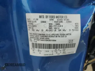 2009 Ford F-150 XL with VIN 1FTRF14WX9KB51584, listed as a Copart auction lot 65973012 with 169,766 mi miles and Salvage title. Bid and sale history available at DreamBid. Image 12.