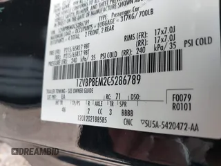 2012 Ford Mustang V6 with VIN 1ZVBP8EM2C5286789, listed as a IAAI auction lot 41558181 with 162,287 mi miles and . Bid and sale history available at carsss.com. Image 9.