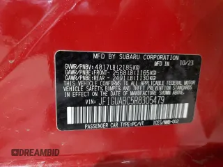 2024 Subaru Impreza with VIN JF1GUABC5R8305479, listed as a Copart auction lot 83780384 with 13,889 mi miles and Salvage Title. Bid and sale history available at DreamBid. Image 12.
