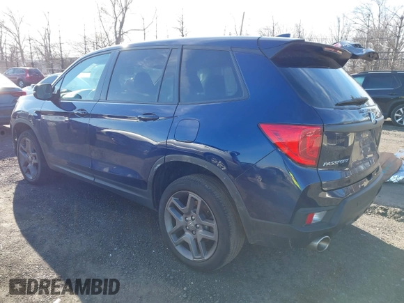 2023 Honda Passport EX-L with VIN 5FNYF8H51PB028045, listed as a IAAI auction lot 41609342 with 52,920 mi miles and . Bid and sale history available at DreamBid. Image 3.