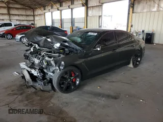 2019 Genesis G70 Advanced with VIN KMTG34LEXKU027997, listed as a Copart auction lot 57637955 with 72,286 mi miles and Salvage title. Bid and sale history available at DreamBid. Image 1.