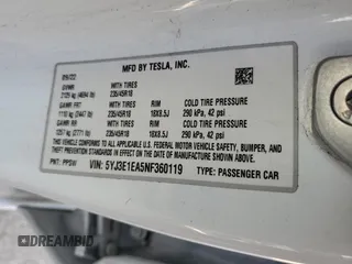 2022 Tesla Model 3 z VIN 5YJ3E1EA5NF360119, wystawiony jako Copart lot #45565655 z przebiegiem 78 088 mil mil oraz Szkoda całkowita • Salvage title. Historia ofert i sprzedaży dostępna na DreamBid. Obrazek 15.