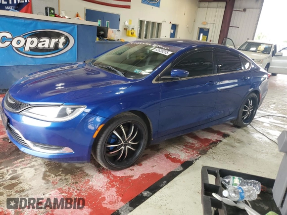 2015 Chrysler 200 Limited with VIN 1C3CCCAB1FN528457, listed as a Copart auction lot 63638205 with 243,823 mi miles and Salvage title. Bid and sale history available at DreamBid. Image 1.