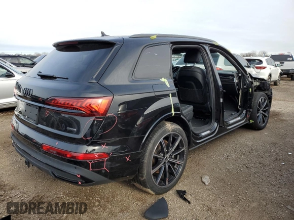 2022 Audi Q7 Prestige with VIN WA1VXBF70ND005890, listed as a Copart auction lot 85955154 with 21,814 mi miles and Salvage title. Bid and sale history available at DreamBid. Image 3.