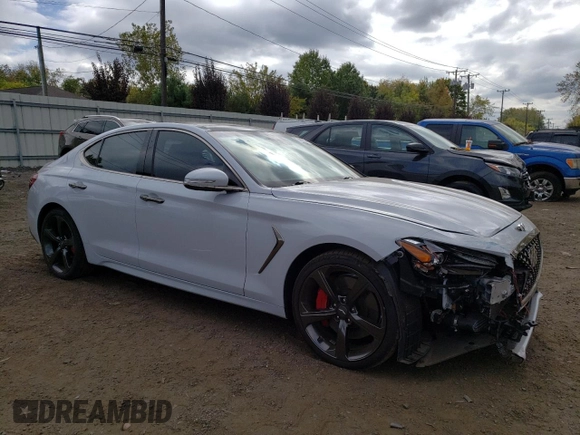2019 Genesis G70 3.3T Advanced with VIN KMTG34LE8KU037427, listed as a Copart auction lot 73787334 with 57,720 mi miles and Salvage Title. Bid and sale history available at carsss.com. Image 4.