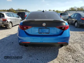 2019 Alfa Romeo Giulia Ti Sport with VIN ZARFANBN8K7608491, listed as a Copart auction lot 76280034 with 46,453 mi miles and Salvage Title. Bid and sale history available at carsss.com. Image 6.