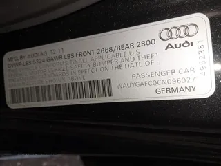 2012 Audi A7 Premium Plus with VIN WAUYGAFC0CN096027, listed as a IAAI auction lot 40881391 with 155,433 mi miles and . Bid and sale history available at DreamBid. Image 9.