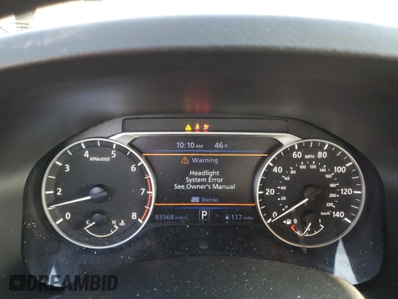 2021 Nissan Altima SV with VIN 1N4BL4DV2MN351665, listed as a Copart auction lot 48725085 with 93,568 mi miles and Salvage title. Bid and sale history available at DreamBid. Image 9.