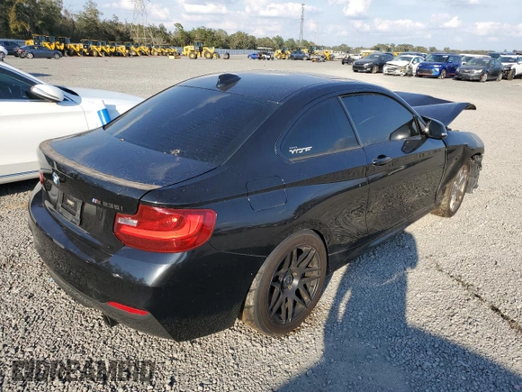 2015 BMW 2 Series M235i with VIN WBA1J7C56FV358181, listed as a Copart auction lot 89079445 with 0 mi miles and Salvage Title. Bid and sale history available at carsss.com. Image 4.