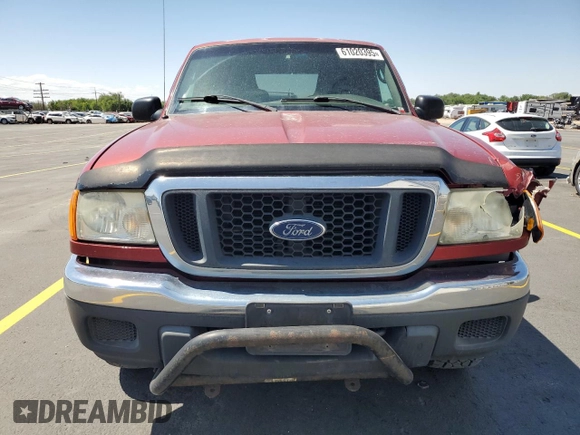 2004 Ford Ranger XL Fleet with VIN 1FTYR15E44PB53741, listed as a Copart auction lot 61020395 with 120,646 mi miles and Salvage title. Bid and sale history available at DreamBid. Image 5.