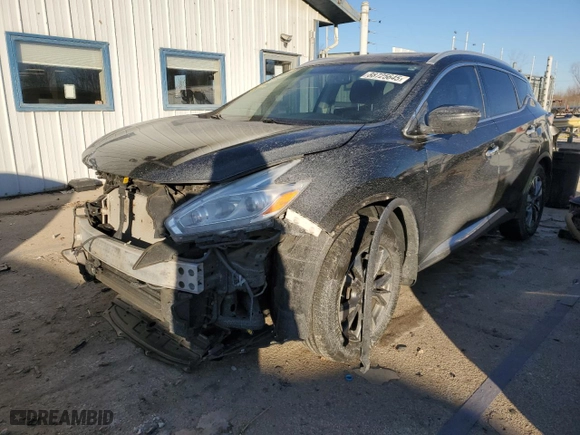 2017 Nissan Murano SV with VIN 5N1AZ2MG6HN167468, listed as a Copart auction lot 88725645 with 86,411 mi miles and Salvage Title. Bid and sale history available at carsss.com. Image 1.