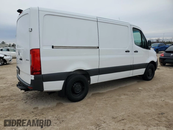 2024 Mercedes-Benz Sprinter Cargo with VIN W1Y4KBHY1RT188908, listed as a Copart auction lot 46227725 with 4,828 mi miles and Non Repairable. Bid and sale history available at carsss.com. Image 3.