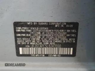 2020 Subaru Crosstrek Premium with VIN JF2GTAPC5L8243550, listed as a Copart auction lot 59637725 with 76,627 mi miles and Salvage title. Bid and sale history available at DreamBid. Image 14.