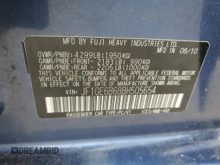 2011 Subaru Impreza Sedan 2.5i Premium with VIN JF1GE6B68BH505654, listed as a Copart auction lot 50538725 with 119,103 mi miles and Clean Title. Bid and sale history available at carsss.com. Image 13.