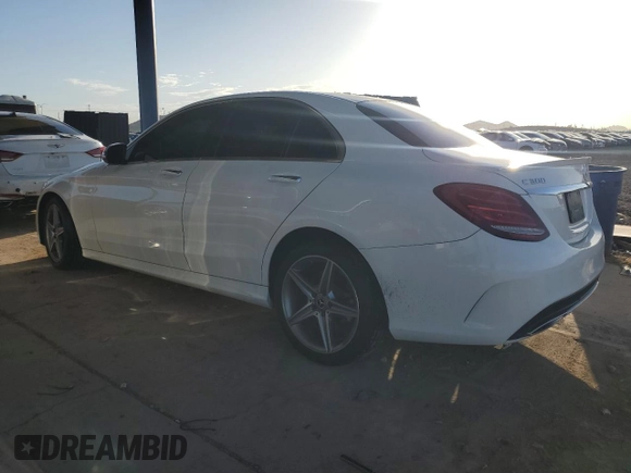 2017 Mercedes-Benz C 300 with VIN 55SWF4JB6HU223073, listed as a Copart auction lot 62393865 with 95,400 mi miles and Salvage title. Bid and sale history available at DreamBid. Image 2.