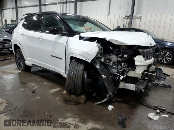 2023 Jeep Compass (RED) Edition with VIN 3C4NJDCN2PT515824, listed as a Copart auction lot 46802745 with 13,665 mi miles and Salvage Title. Bid and sale history available at carsss.com. Image 4.