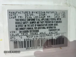 2024 Nissan Sentra S with VIN 3N1AB8BV1RY363886, listed as a Copart auction lot 49646425 with 14,732 mi miles and Salvage Title. Bid and sale history available at carsss.com. Image 14.