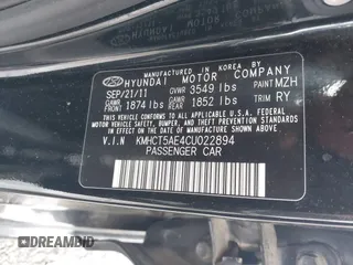 2012 Hyundai Accent GS with VIN KMHCT5AE4CU022894, listed as a IAAI auction lot 42318881 with 179,819 mi miles and . Bid and sale history available at DreamBid. Image 9.