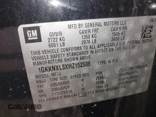 2017 GMC Acadia Denali with VIN 1GKKNXLSXHZ152508, listed as a IAAI auction lot 41773981 with 195,933 mi miles and . Bid and sale history available at carsss.com. Image 9.