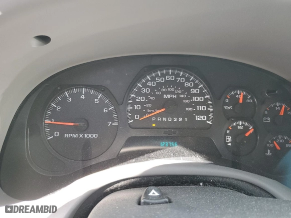 2007 Chevrolet TrailBlazer LT with VIN 1GNDT13S972168818, listed as a Copart auction lot 48155495 with 123,756 mi miles and Salvage Title. Bid and sale history available at carsss.com. Image 9.
