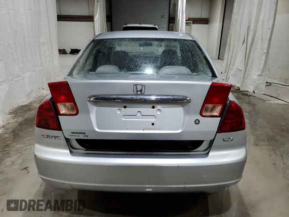 2002 Honda Civic LX with VIN 2HGES16552H543711, listed as a Copart auction lot 52592845 with 141,077 mi miles and Salvage Title. Bid and sale history available at carsss.com. Image 6.