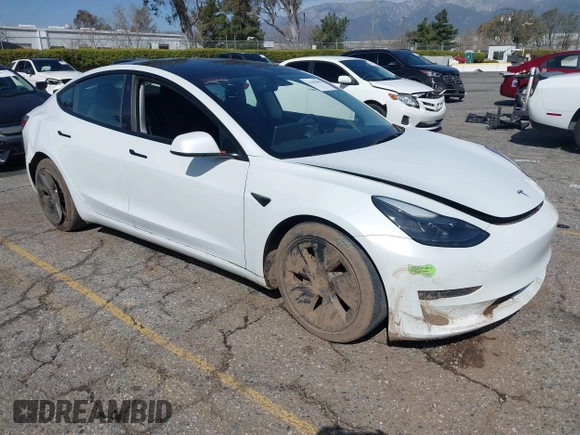 2023 Tesla Model 3 with VIN 5YJ3E1EA8PF398110, listed as a IAAI auction lot 41692006 with 112,699 mi miles and . Bid and sale history available at carsss.com. Image 1.