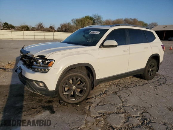 2018 Volkswagen Atlas SEL with VIN 1V2MR2CA2JC526426, listed as a Copart auction lot 48944265 with 102,938 mi miles and Salvage title. Bid and sale history available at DreamBid. Image 1.
