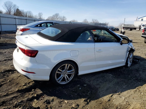 2018 Audi A3 Cabriolet Premium Plus with VIN WAU5ULFF7J1026062, listed as a Copart auction lot 45890495 with 38,509 mi miles and Salvage Title. Bid and sale history available at carsss.com. Image 3.