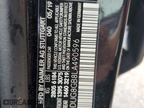 2020 Mercedes-Benz S S 560 with VIN WDDUG8GB8LA490596, listed as a Copart auction lot 73997774 with Not Provided miles and Non Repairable. Bid and sale history available at carsss.com. Image 13.