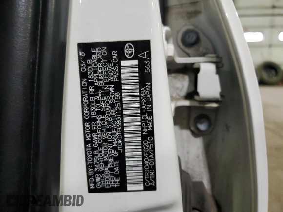 2016 Toyota Prius One with VIN JTDKDTB38G1125158, listed as a Copart auction lot 53308585 with 107,919 mi miles and Clean Title. Bid and sale history available at carsss.com. Image 13.