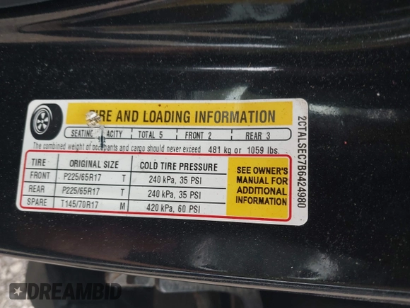 2011 GMC Terrain SLE-2 with VIN 2CTALSEC7B6424980, listed as a IAAI auction lot 42500348 with 197,423 mi miles and . Bid and sale history available at DreamBid. Image 9.