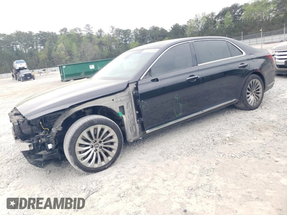 2018 Genesis G90 Ultimate with VIN KMHG54JH6JU040553, listed as a Copart auction lot 50723175 with 86,334 mi miles and Salvage Title. Bid and sale history available at carsss.com. Image 1.