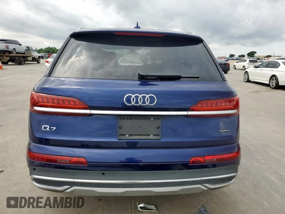 2023 Audi Q7 Premium with VIN WA1ACBF76PD006622, listed as a Copart auction lot 54844615 with 17,101 mi miles and Salvage title. Bid and sale history available at DreamBid. Image 6.