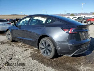 2025 Tesla Model 3 Long Range with VIN 5YJ3E1EA2SF932453, listed as a Copart auction lot 46695905 with 1,673 mi miles and Salvage Title. Bid and sale history available at carsss.com. Image 2.