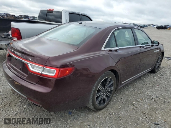 2017 Lincoln Continental Reserve with VIN 1LN6L9RP6H5602840, listed as a Copart auction lot 65037154 with 109,145 mi miles and Salvage Title. Bid and sale history available at carsss.com. Image 3.