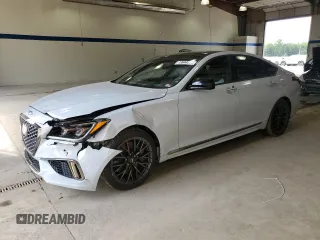 2018 Genesis G80 3.3T Sport with VIN KMHGN4JB1JU260498, listed as a Copart auction lot 73844514 with 103,872 mi miles and Salvage Title. Bid and sale history available at carsss.com. Image 1.