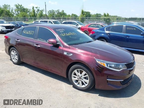 2018 Kia Optima LX with VIN 5XXGT4L32JG183016, listed as a IAAI auction lot 42560837 with 161,426 mi miles and . Bid and sale history available at DreamBid. Image 1.