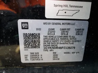 2023 Cadillac XT5 AWD Premium Luxury with VIN 1GYKNDR46PZ139279, listed as a Copart auction lot 43563245 with 18,416 mi miles and Salvage Title. Bid and sale history available at DreamBid. Image 13.