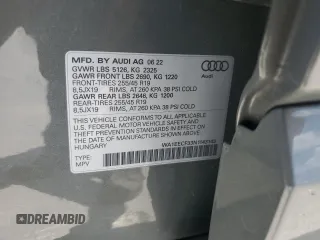 2022 Audi Q3 S line Premium Plus with VIN WA1EECF33N1143143, listed as a Copart auction lot 62233115 with Not provided miles and Salvage title. Bid and sale history available at DreamBid. Image 13.