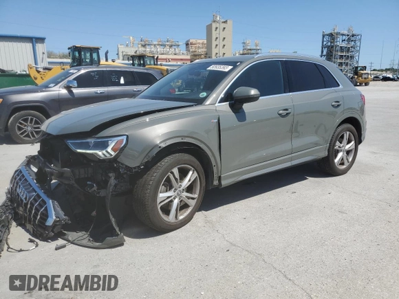 2020 Audi Q3 S line Premium Plus with VIN WA1EECF35L1047530, listed as a Copart auction lot 50935393 with 19,459 mi miles. Bid and sale history available at carsss.com. Image 1.