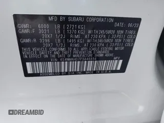2023 Subaru Ascent Onyx with VIN 4S4WMAHD7P3446856, listed as a IAAI auction lot 41948672 with 18,484 mi miles and . Bid and sale history available at DreamBid. Image 9.