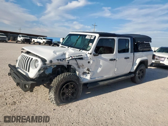 2023 Jeep Gladiator Texas Trail z VIN 1C6HJTAGXPL571931, wystawiony jako Copart lot #57955995 z przebiegiem 25 611 mil mil oraz Szkoda całkowita • Salvage title. Historia ofert i sprzedaży dostępna na DreamBid. Obrazek 1.