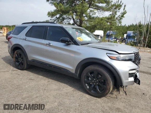 2023 Ford Explorer ST-Line with VIN 1FMSK7KH1PGB21485, listed as a Copart auction lot 52814765 with 14,144 mi miles and Salvage title. Bid and sale history available at DreamBid. Image 4.