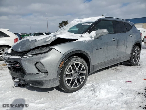 2024 Chevrolet Blazer RS with VIN 3GNKBERS2RS162035, listed as a Copart auction lot 44996375 with 20,609 mi miles and Salvage Title. Bid and sale history available at carsss.com. Image 1.