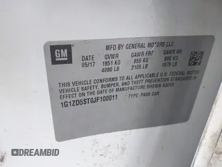 2018 Chevrolet Malibu LT with VIN 1G1ZD5ST0JF100011, listed as a IAAI auction lot 41738471 with 130,000 mi miles. Bid and sale history available at carsss.com. Image 9.